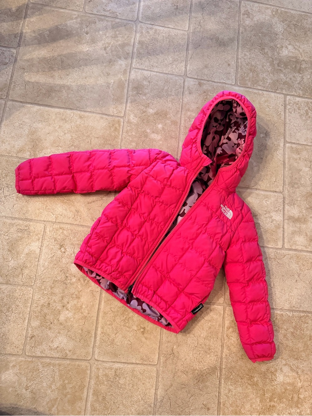 The North Face Girls' Pink Thermoball Hooded Jacket